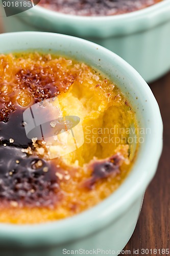 Image of French dessert - cream brulee, burnt cream 