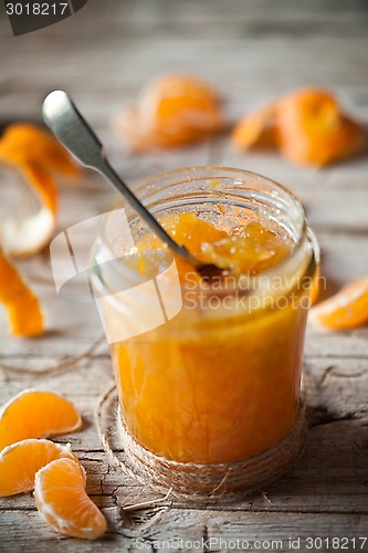 Image of tangerine jam in a glass jar