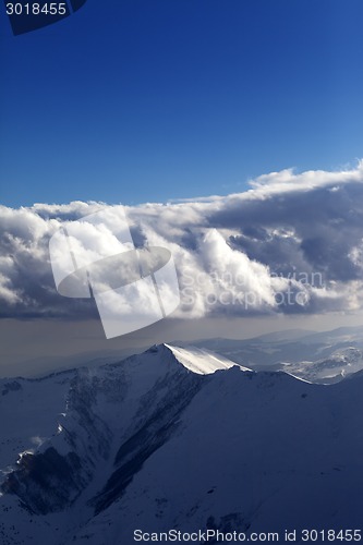 Image of Winter mountains in nice evening