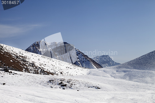 Image of Off piste slope at sunny day