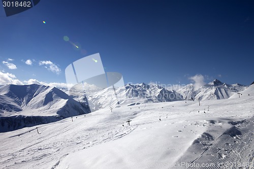 Image of Ski slope in nice evening