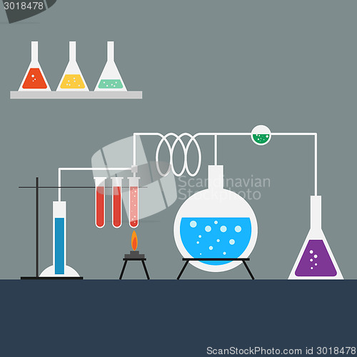 Image of Flat design style of laboratory