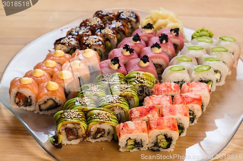 Image of set of Japanese sushi