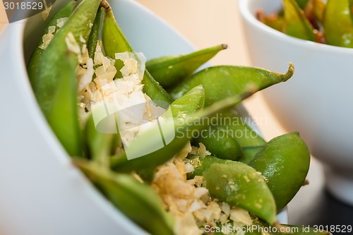 Image of Green string beans chinese dish with spices