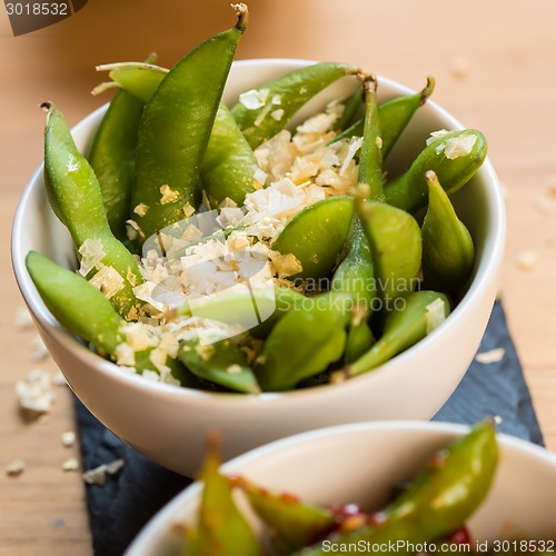 Image of Green string beans chinese dish with spices