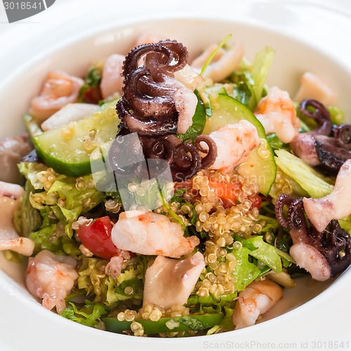 Image of seafood salad with quinoa