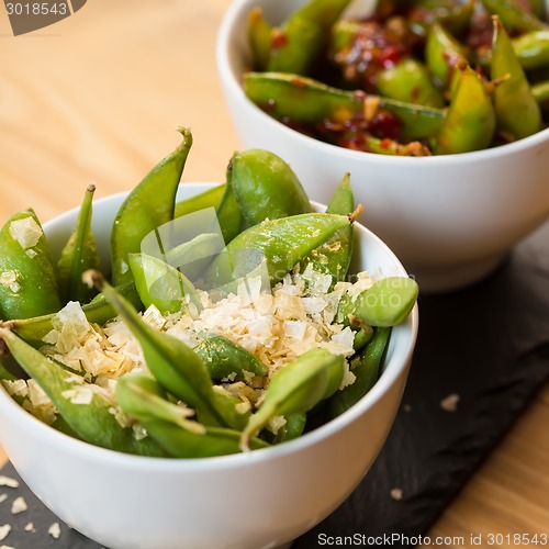 Image of Green string beans chinese dish with spices