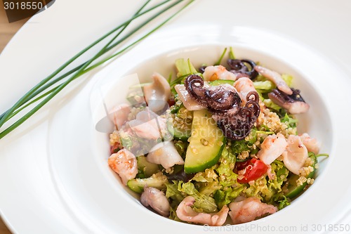 Image of seafood salad with quinoa