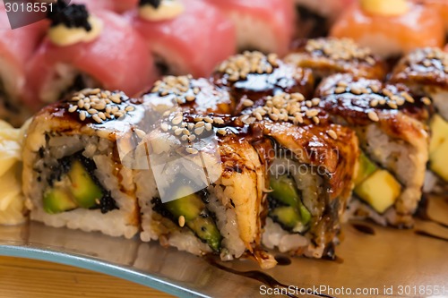 Image of set of Japanese sushi