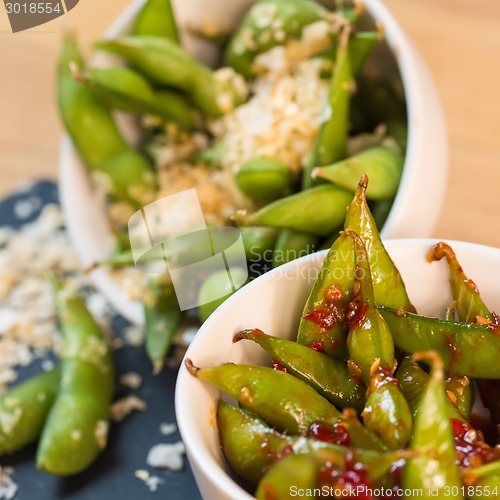 Image of Green string beans chinese dish with spices