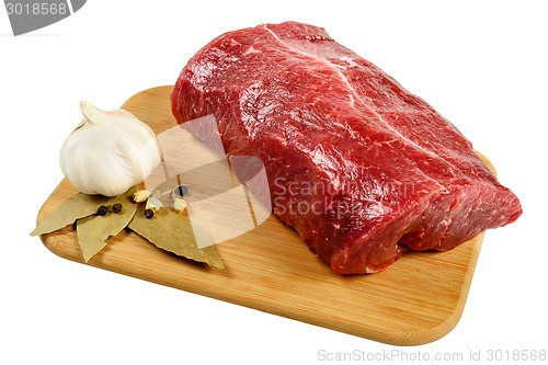 Image of Raw Beef on wooden board