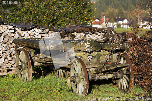 Image of Old pile of wood in the countryside