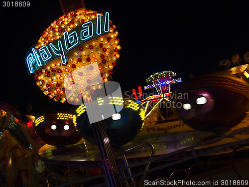 Image of Beautiful illuminated atmosphere at the Oktoberfest in Munich