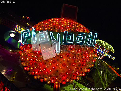 Image of Beautiful illuminated atmosphere at the Oktoberfest in Munich