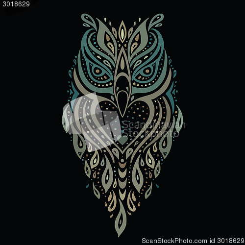 Image of Decorative Owl. Ethnic pattern.