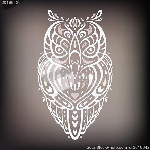 Image of Decorative Owl. Ethnic pattern.