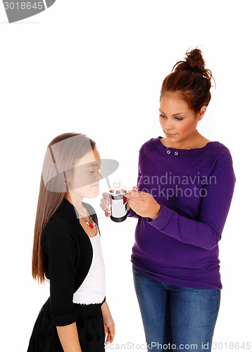 Image of Girl get medicine.