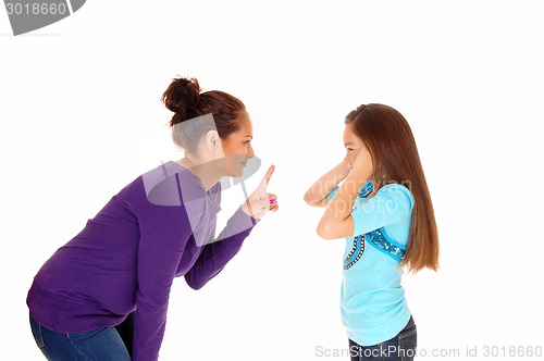 Image of Mother disciplined her girl.