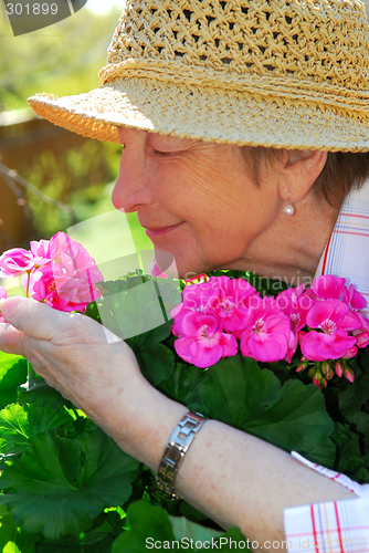 Image of Senior woman gardening