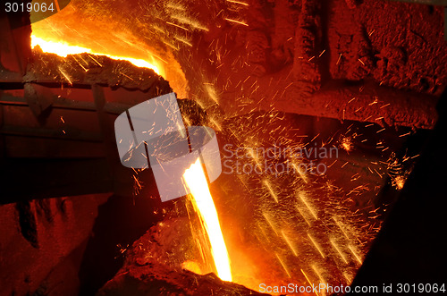 Image of Molten steel pouring