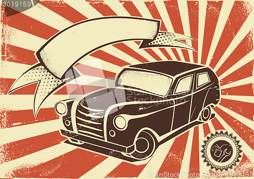 Image of Vintage car poster template