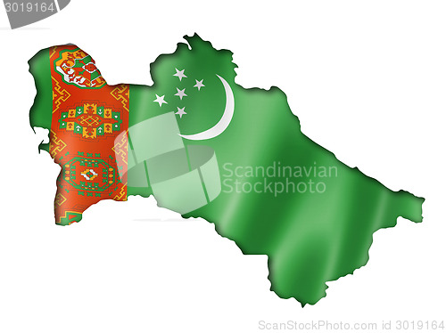 Image of Turkmenistan flag map