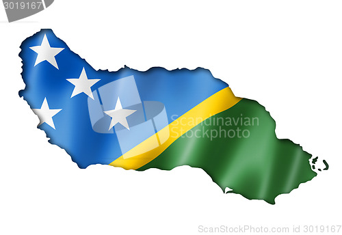 Image of Solomon Islands flag map