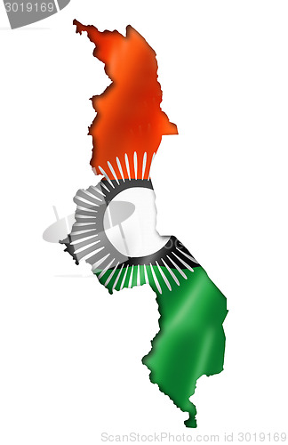 Image of Malawi flag map