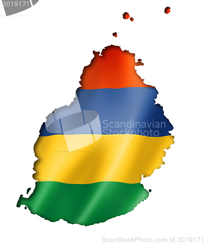 Image of Mauritius flag map