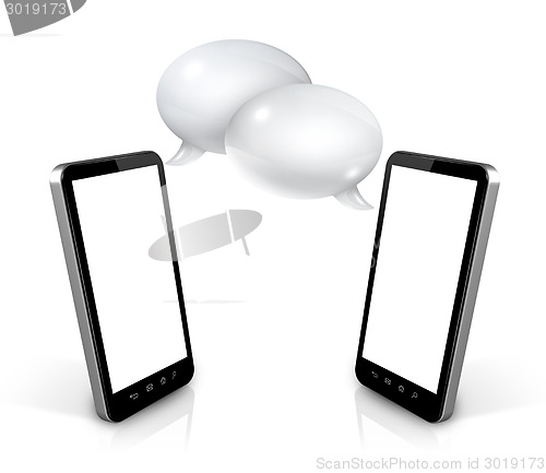 Image of Speech bubbles and mobile phones