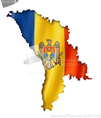 Image of Moldova flag map