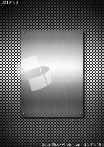 Image of Silver Metal texture plate with screws