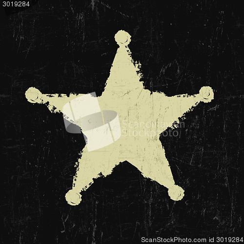 Image of Grunge sheriff star. Vector