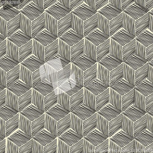 Image of Seamless hand-drawn pattern rhombus. Vector