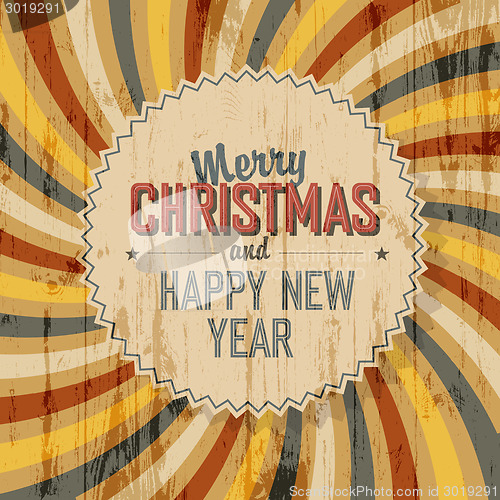 Image of Merry Christmas background with colorful rays