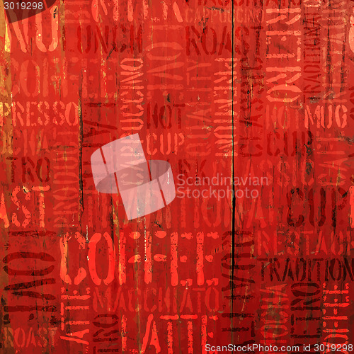 Image of Coffee Experience Words On Red. Vector