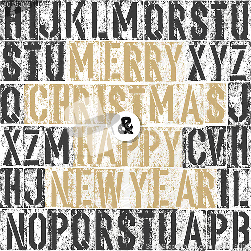 Image of Merry Christmas Letterpress Concept With Colorful Letters