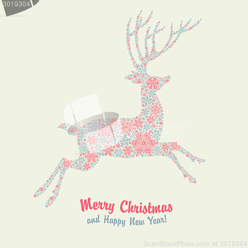 Image of Christmas deer vintage card