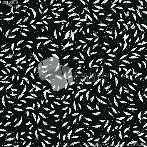 Image of Green leaves seamless pattern. Vector