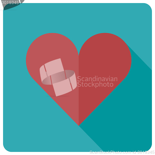 Image of Flat heart icon, vector