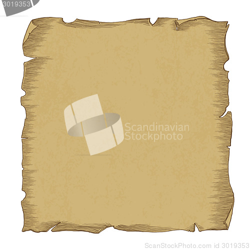 Image of Aged scroll paper illustration, vector, isolated on white, separ