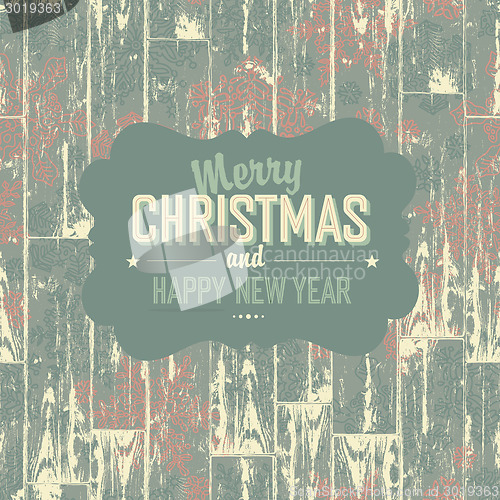 Image of Merry Christmas retro card. Vector, EPS10