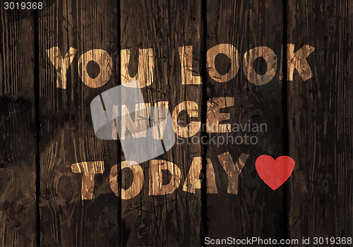 Image of Motivational Phrase On Wooden Planks Texture. Vector