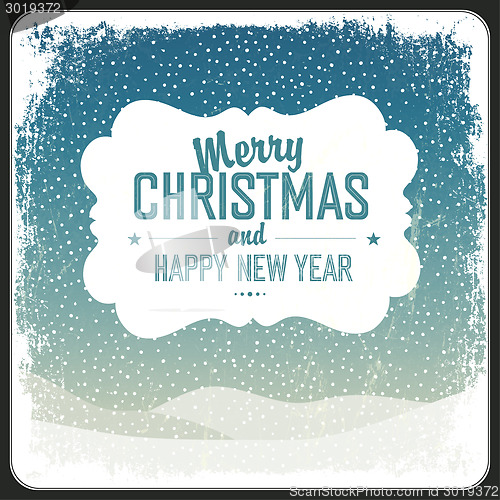 Image of Merry Christmas Greeting Retro Card. Vector