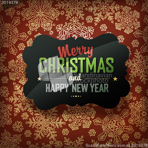 Image of Merry Christmas Card, vector.