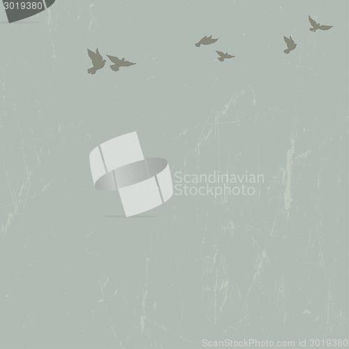 Image of Doves in sky. Vector