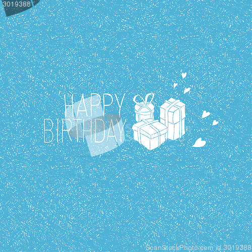 Image of Happy Birthday Hand Drawn Card, Vector