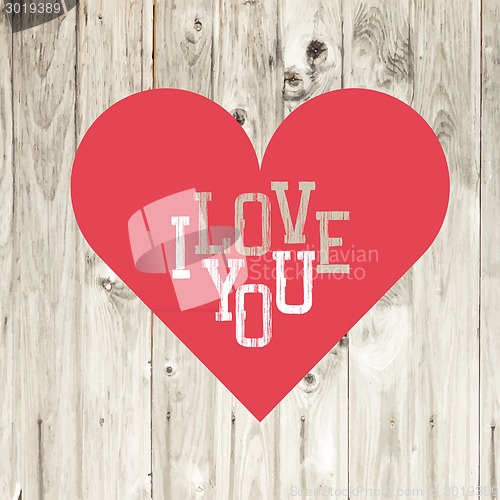 Image of Heart on wooden background. Vector.