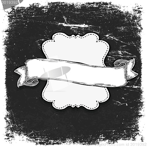 Image of Vintage grunge black and white banner template. Vector