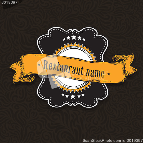 Image of Vintage label on wooden texture. Design elements, EPS10